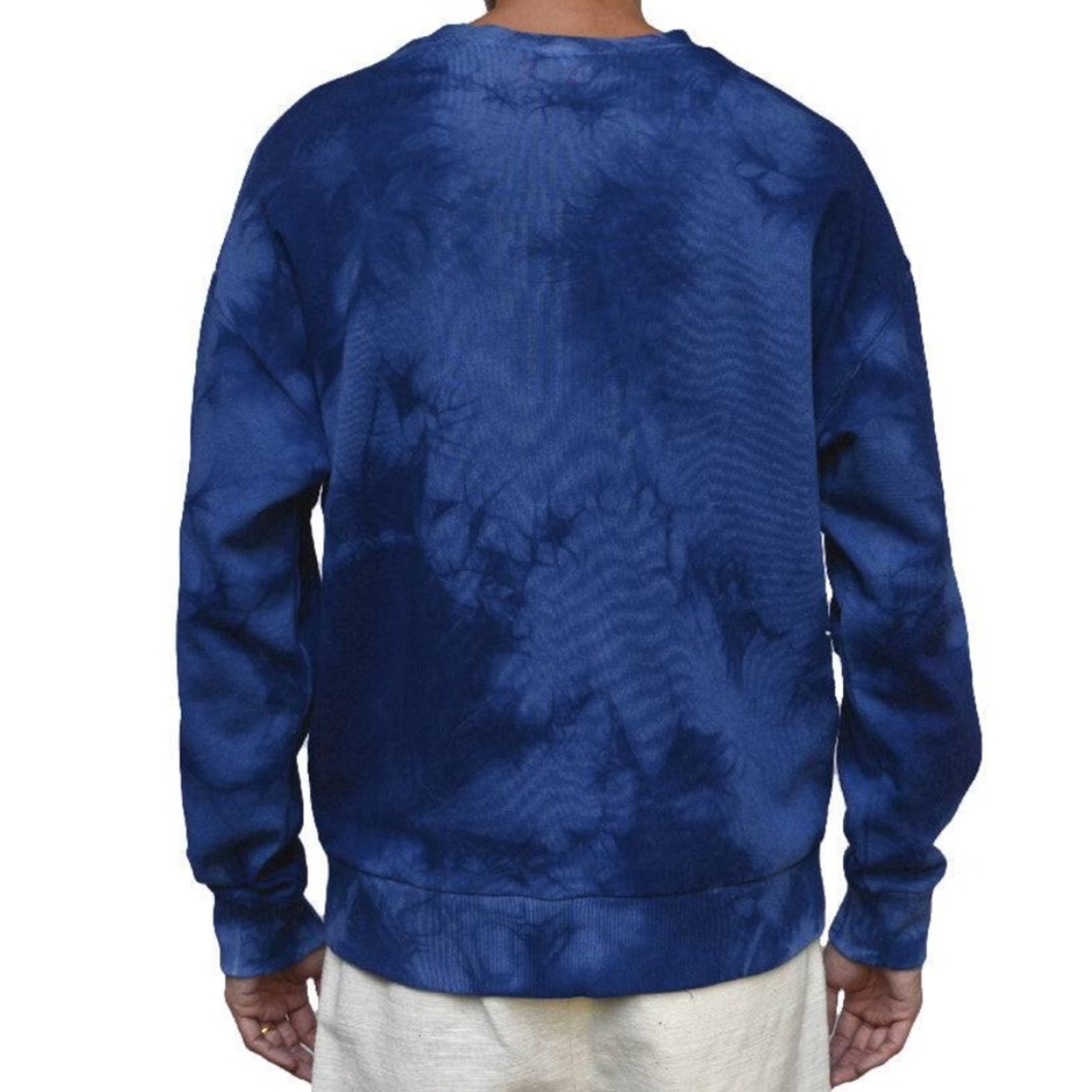 Philip Huang Camo Indigo Organic French Terry Sweatshirt Mens Size Small — image 4 of 8